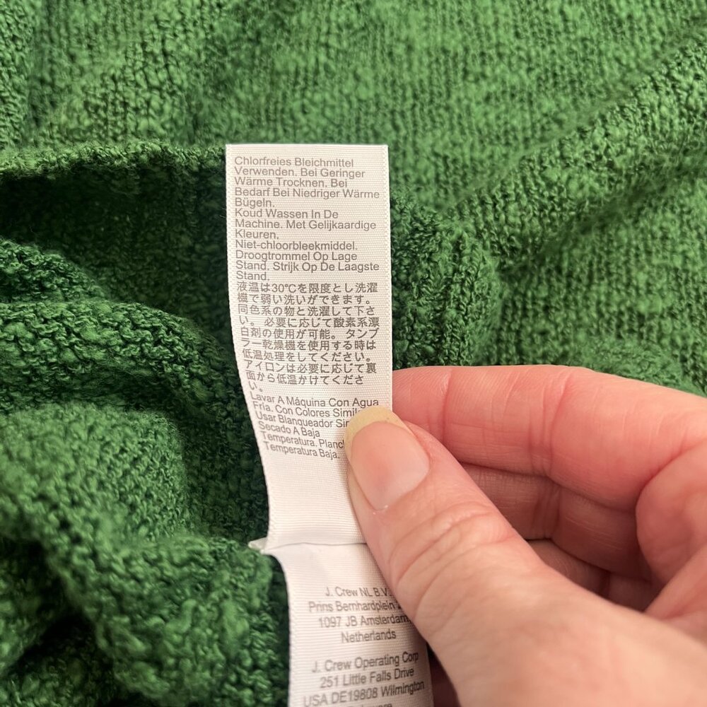 J.Crew Bouclé Textured V-Neck Sweater Tank Green Large - Picture 8 of 8